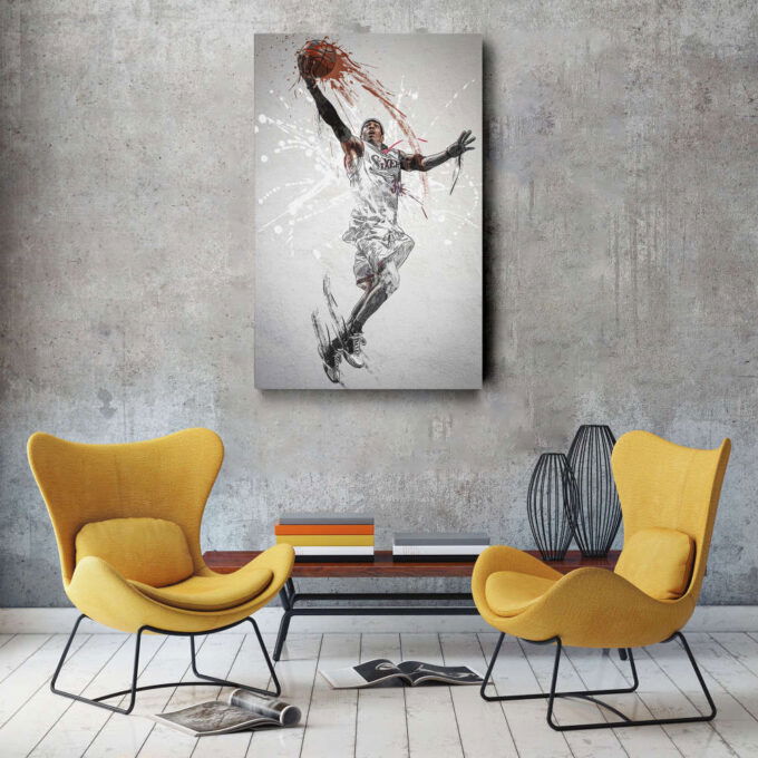 Allen Iverson Poster Philadelphia 76ers NBA  Framed Wall Art Home Décor Canvas Print Artwork