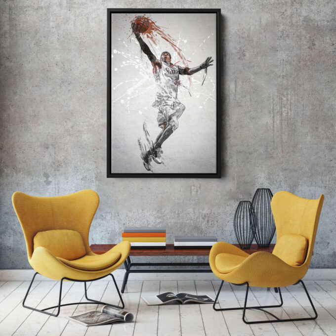 Allen Iverson Poster Philadelphia 76ers NBA  Framed Wall Art Home Décor Canvas Print Artwork