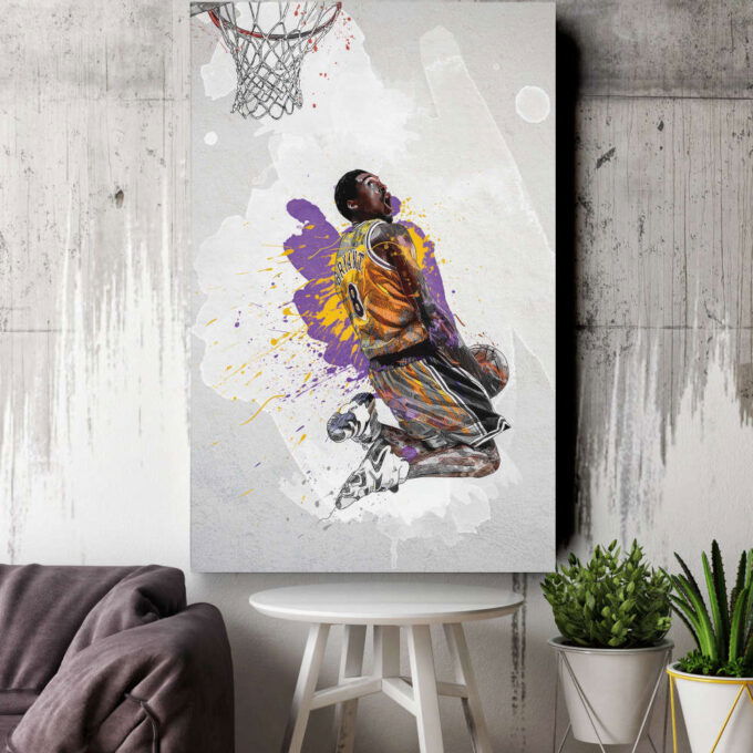 American Basketball Player Poster Los Angeles Lakers NBA Framed Wall Art Home Decor Canvas Print Artwork