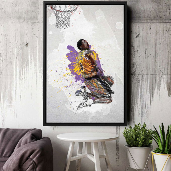 American Basketball Player Poster Los Angeles Lakers NBA Framed Wall Art Home Decor Canvas Print Artwork