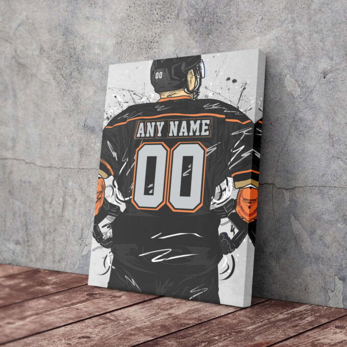 Anaheim Ducks Jersey NHL Personalized Jersey Custom Name and Number Canvas Wall Art Home Decor Framed Poster Man Cave Gift