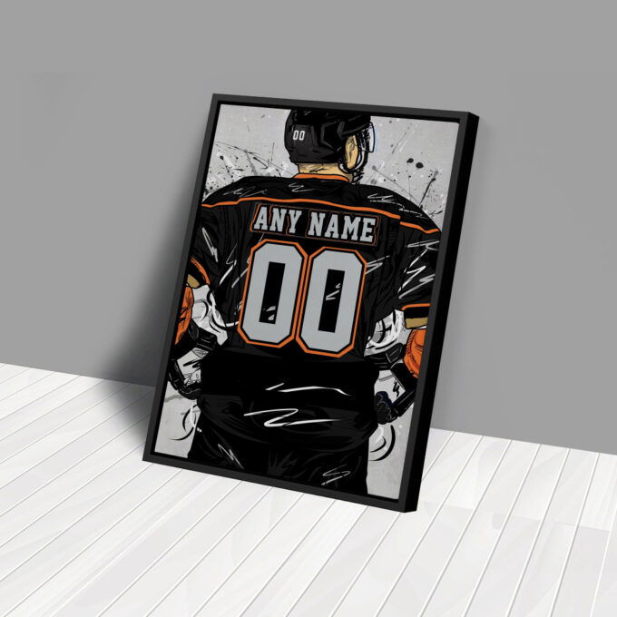 Anaheim Ducks Jersey NHL Personalized Jersey Custom Name and Number Canvas Wall Art Home Decor Framed Poster Man Cave Gift