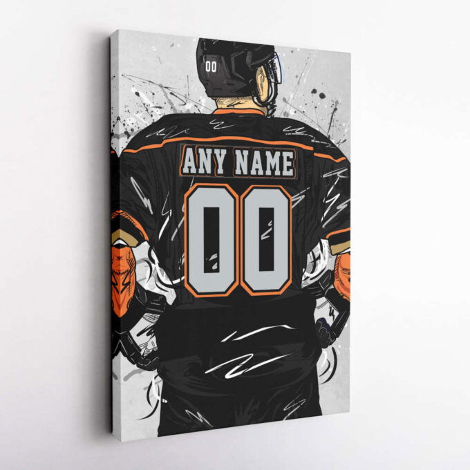 Anaheim Ducks Jersey NHL Personalized Jersey Custom Name and Number Canvas Wall Art Home Decor Framed Poster Man Cave Gift