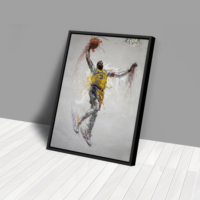 Anthony Davis Poster Los Angeles Lakers Framed NBA Wall Art Home Decor Canvas Print Artwork