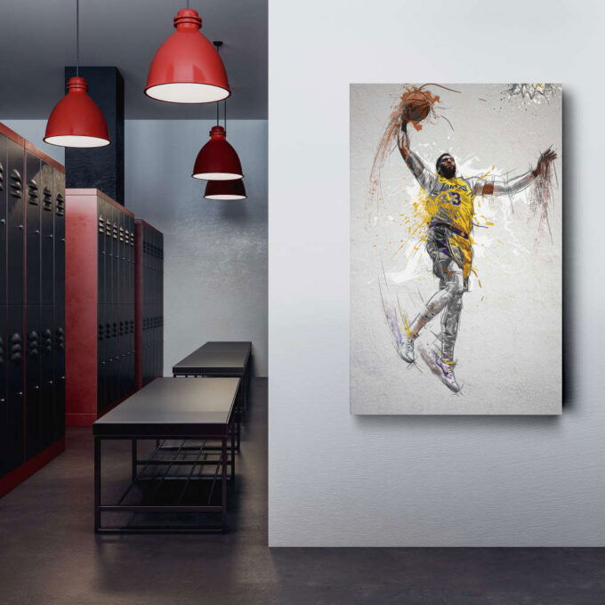 Anthony Davis Poster Los Angeles Lakers Framed NBA Wall Art Home Decor Canvas Print Artwork