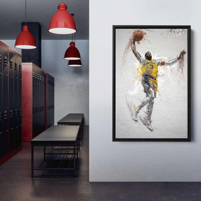 Anthony Davis Poster Los Angeles Lakers Framed NBA Wall Art Home Decor Canvas Print Artwork