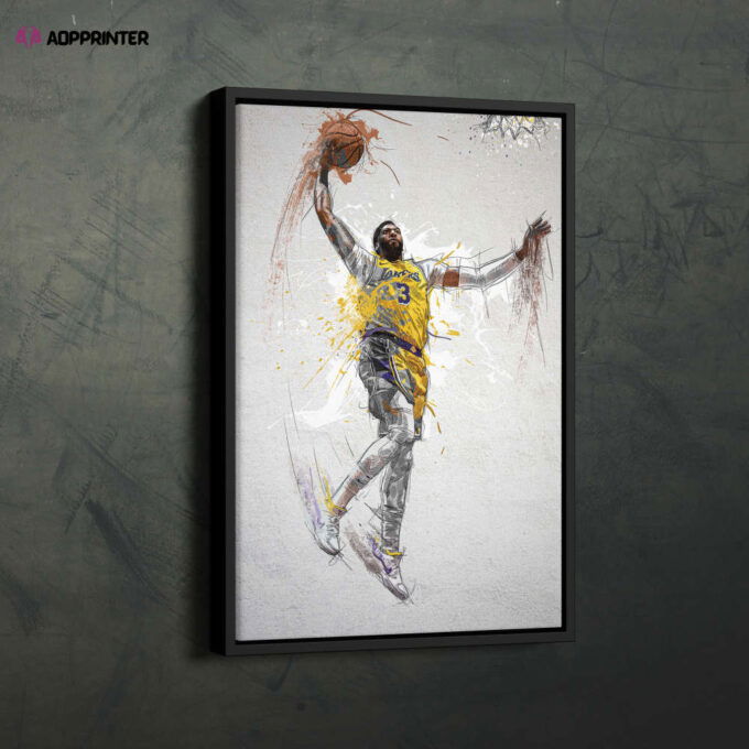 Anthony Davis Poster Los Angeles Lakers Framed NBA Wall Art Home Decor Canvas Print Artwork