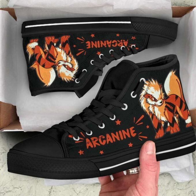 Arcanine High Top Shoes Custom For Fans Pokemon