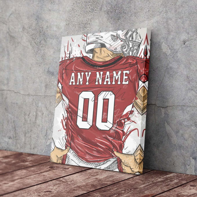 Arizona Cardinals Jersey Personalized Jersey NFL Custom Name and Number Canvas Wall Art Home Decor Framed Poster Man Cave Gift