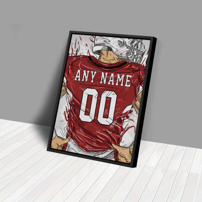 Arizona Cardinals Jersey Personalized Jersey NFL Custom Name and Number Canvas Wall Art Home Decor Framed Poster Man Cave Gift