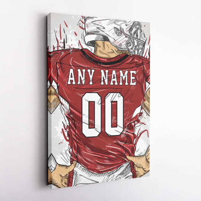 Arizona Cardinals Jersey Personalized Jersey NFL Custom Name and Number Canvas Wall Art Home Decor Framed Poster Man Cave Gift