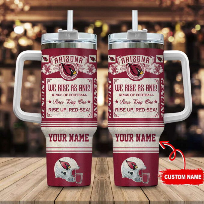 Arizona Cardinals NFL Vintage King Of Football Custom Name 40oz Stanley Tumbler Gift for Fans