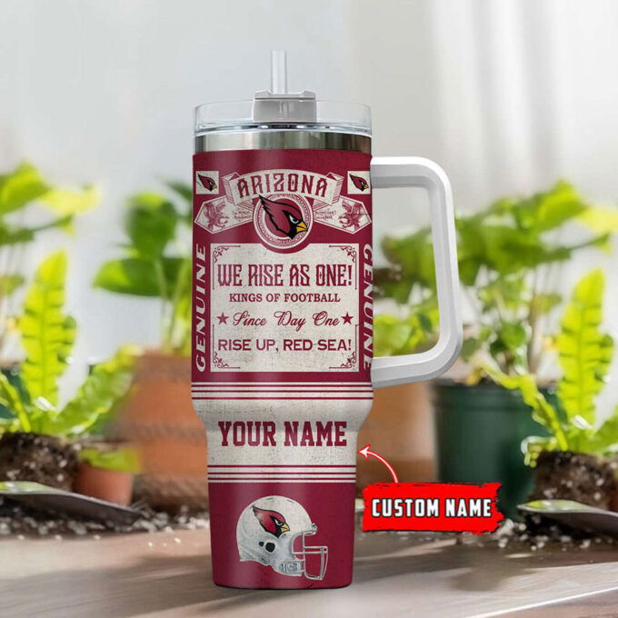 Arizona Cardinals NFL Vintage King Of Football Custom Name 40oz Stanley Tumbler Gift for Fans