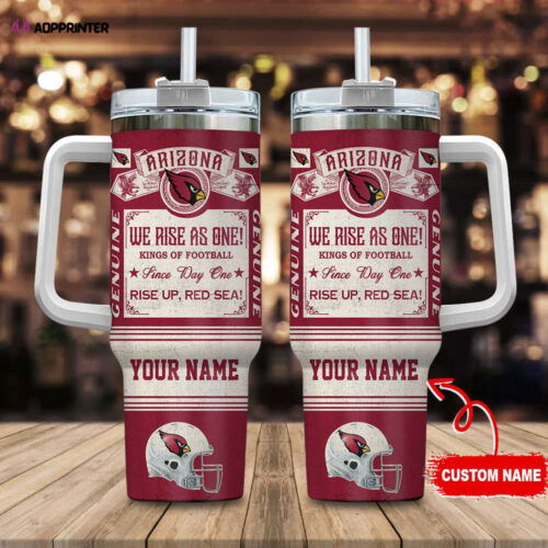 Arizona Cardinals NFL Vintage King Of Football Custom Name 40oz Stanley Tumbler Gift for Fans