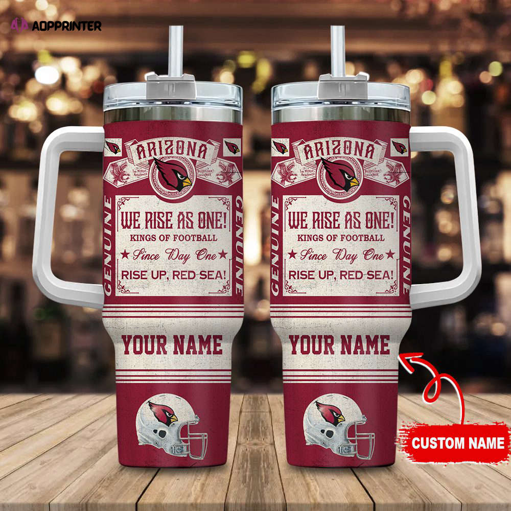 Arizona Cardinals NFL Vintage King Of Football Custom Name 40oz Stanley Tumbler Gift for Fans Arizona Cardinals NFL Vintage King Of Football Custom Name 40oz Stanley Tumbler Gift for Fans