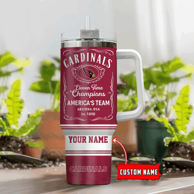 Arizona Cardinals Personalized NFL Jack Daniel’s 40oz Stanley Tumbler Gift for Fans