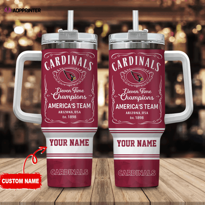 Arizona Cardinals Personalized NFL Jack Daniel’s 40oz Stanley Tumbler Gift for Fans