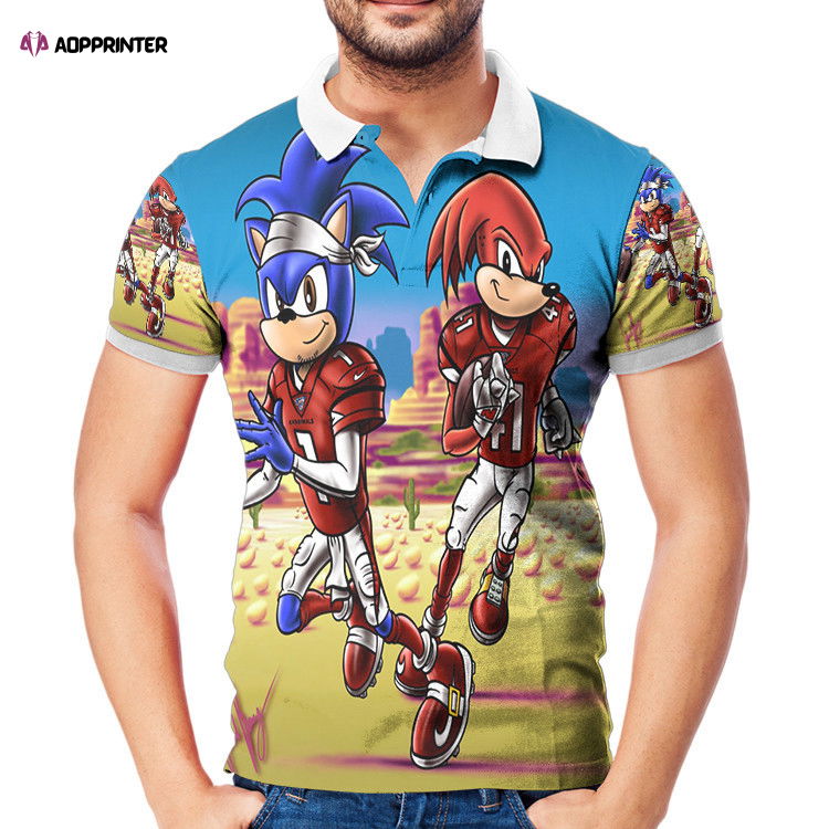 Arizona Cardinals Sonic And Knuckles 3D Gift for Fans Polo Shirt Arizona Cardinals Sonic And Knuckles 3D Gift for Fans Polo Shirt