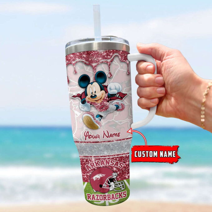 Arkansas Razorbacks NCAA Style Personalized Stanley Tumbler 40oz Gift for Fans