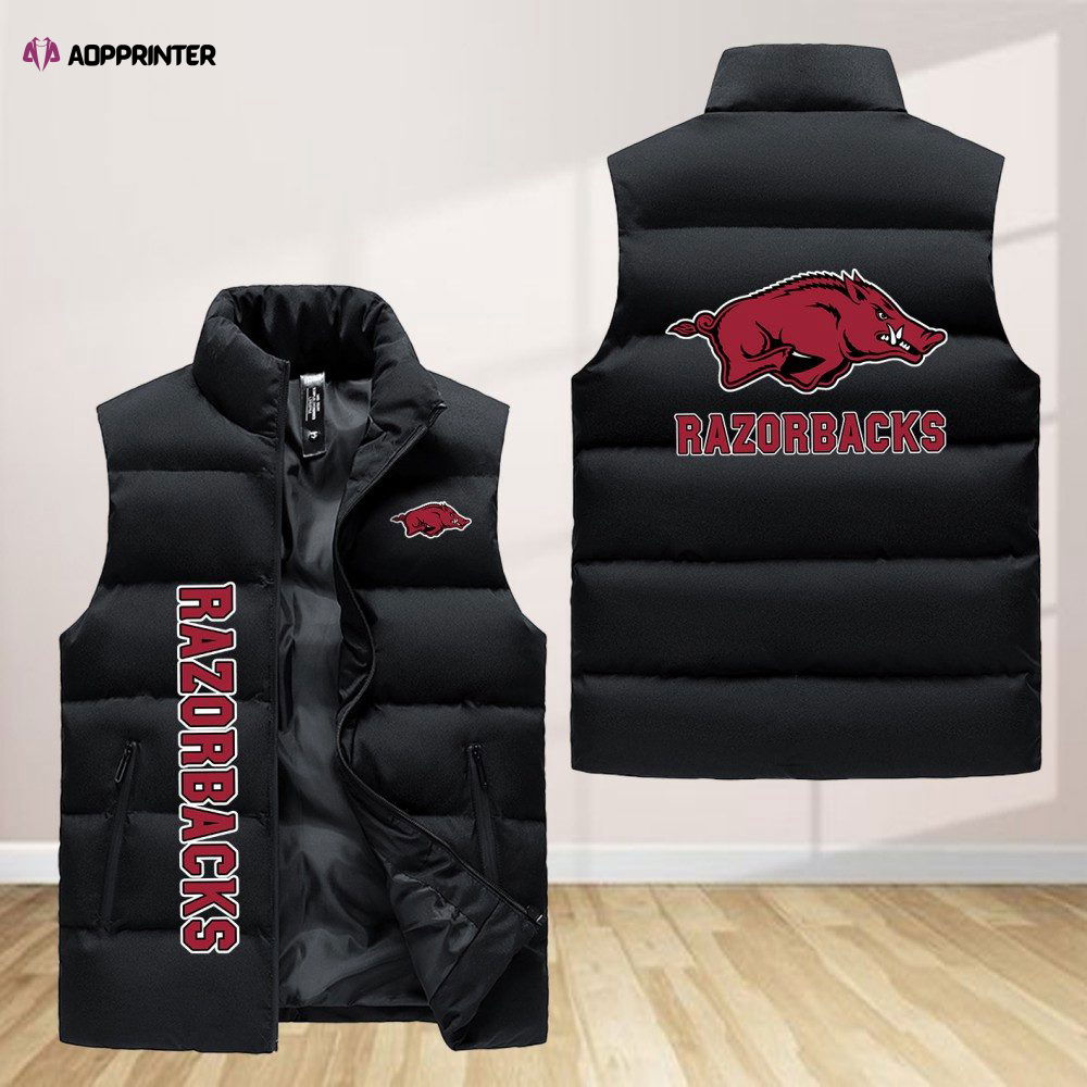 Arkansas Razorbacks Sleeveless Puffer Jacket Custom For Fans Gifts Arkansas Razorbacks Sleeveless Puffer Jacket Custom For Fans Gifts