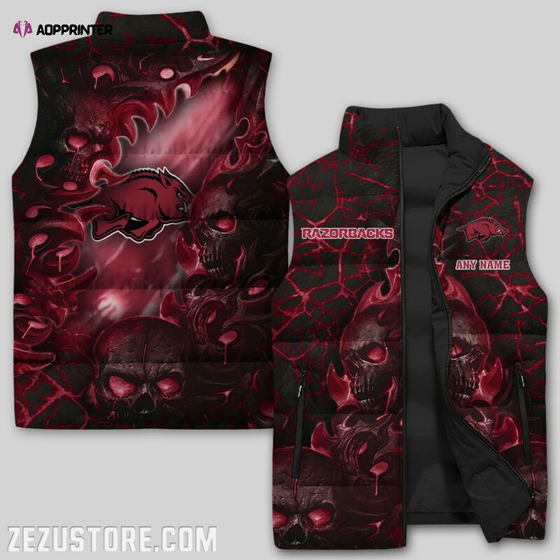 Arkansas Razorbacks Sleeveless Puffer Jacket Custom For Fans Gifts Arkansas Razorbacks Sleeveless Puffer Jacket Custom For Fans Gifts