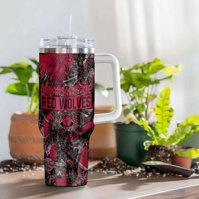 Arkansas State Red Wolves NCAA Hunting Personalized Stanley Tumbler 40oz Gift for Fans