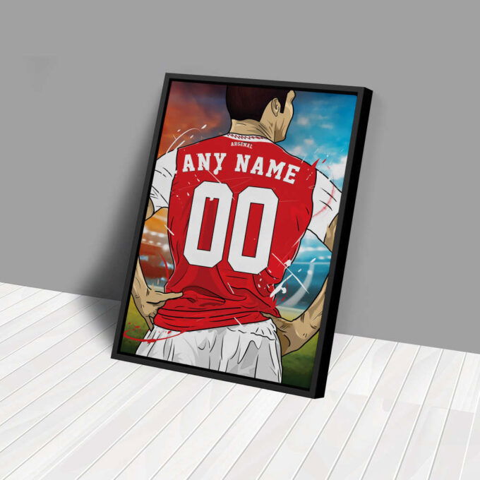 Arsenal F.C. Jersey Soccer Personalized Jersey Custom Name and Number Canvas Wall Art Home Decor Framed Poster Man Cave Gift