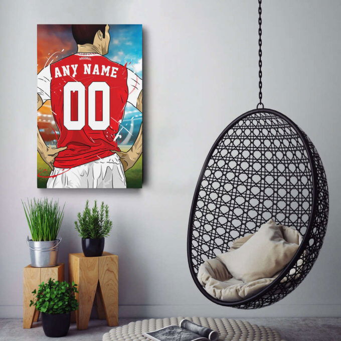 Arsenal F.C. Jersey Soccer Personalized Jersey Custom Name and Number Canvas Wall Art Home Decor Framed Poster Man Cave Gift
