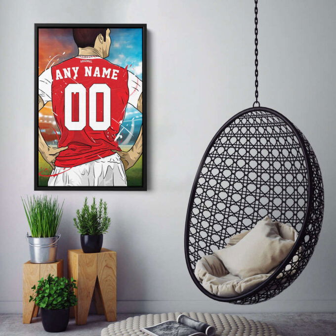 Arsenal F.C. Jersey Soccer Personalized Jersey Custom Name and Number Canvas Wall Art Home Decor Framed Poster Man Cave Gift
