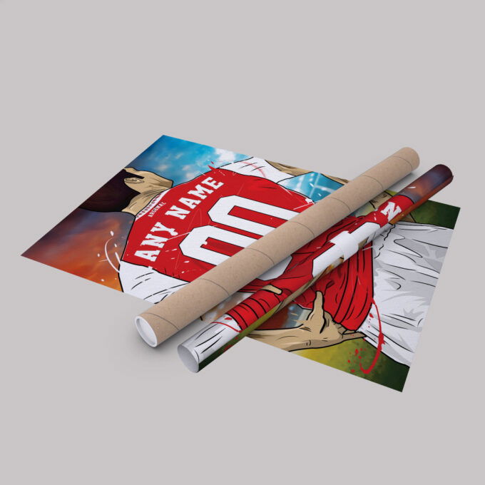 Arsenal F.C. Jersey Soccer Personalized Jersey Custom Name and Number Canvas Wall Art Home Decor Framed Poster Man Cave Gift