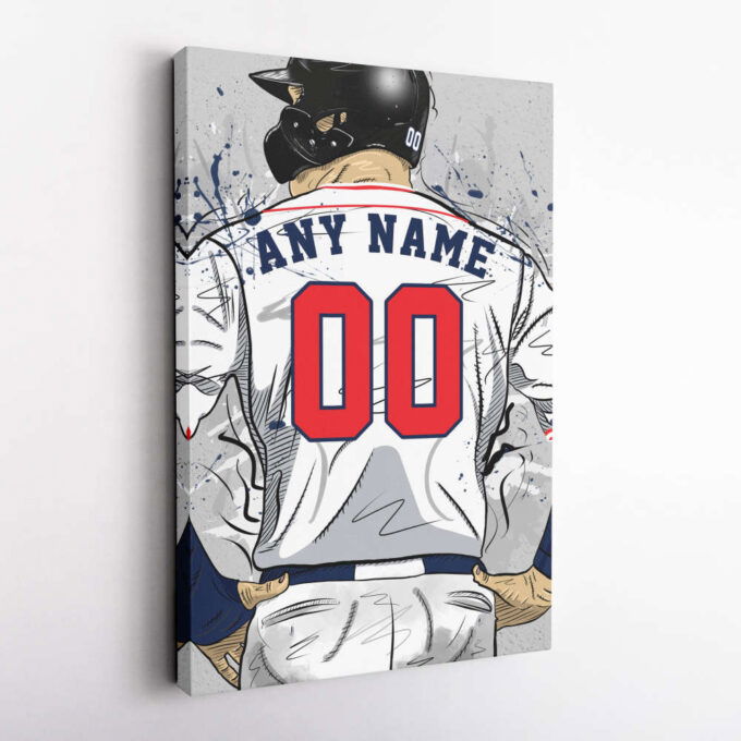 Atlanta Braves Jersey MLB Personalized Jersey Custom Name and Number Canvas Wall Art Home Decor Framed Poster Man Cave Gift