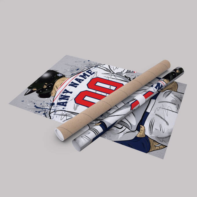 Atlanta Braves Jersey MLB Personalized Jersey Custom Name and Number Canvas Wall Art Home Decor Framed Poster Man Cave Gift