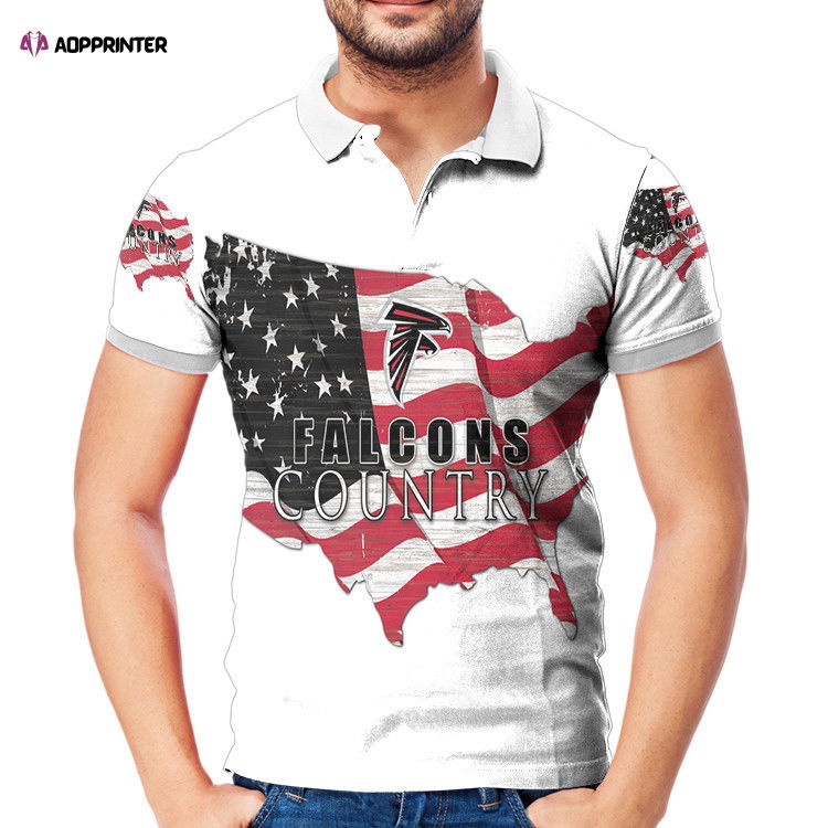 Atlanta Falcons Country Map 3D Gift for Fans Polo Shirt Atlanta Falcons Country Map 3D Gift for Fans Polo Shirt