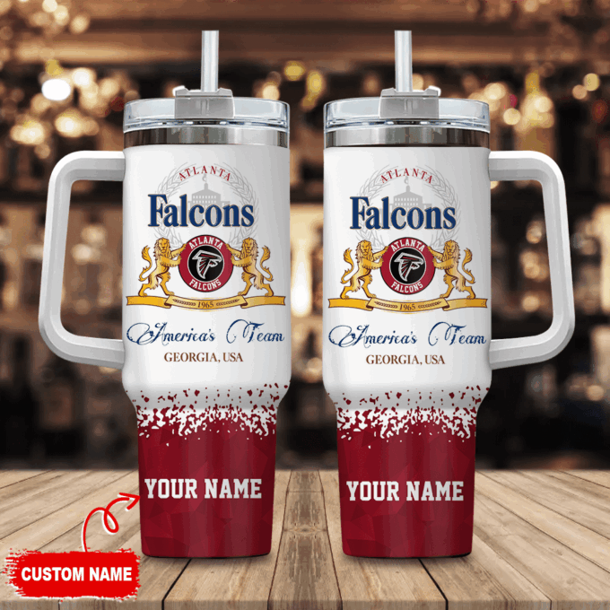 Atlanta Falcons Personalized NFL Champions Modelo 40oz Stanley Tumbler Gift for Fans