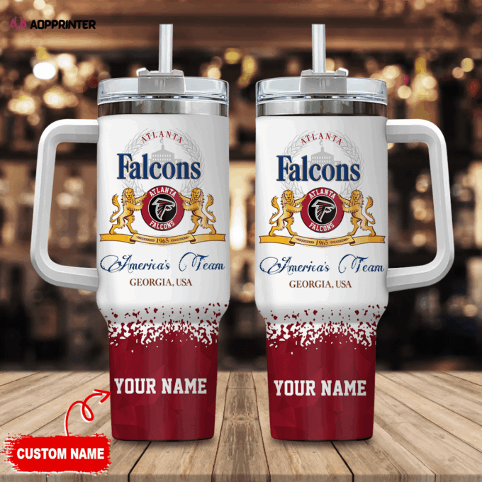 Atlanta Falcons Personalized NFL Champions Modelo 40oz Stanley Tumbler Gift for Fans