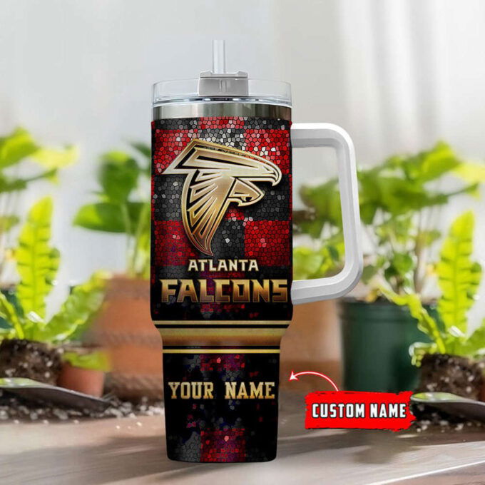 Atlanta Falcons Personalized NFL Glitter 40oz Stanley Tumbler Gift for Fans