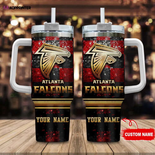 Cart 7 Atlanta Falcons Personalized NFL Glitter 40oz Stanley Tumbler Gift for Fans