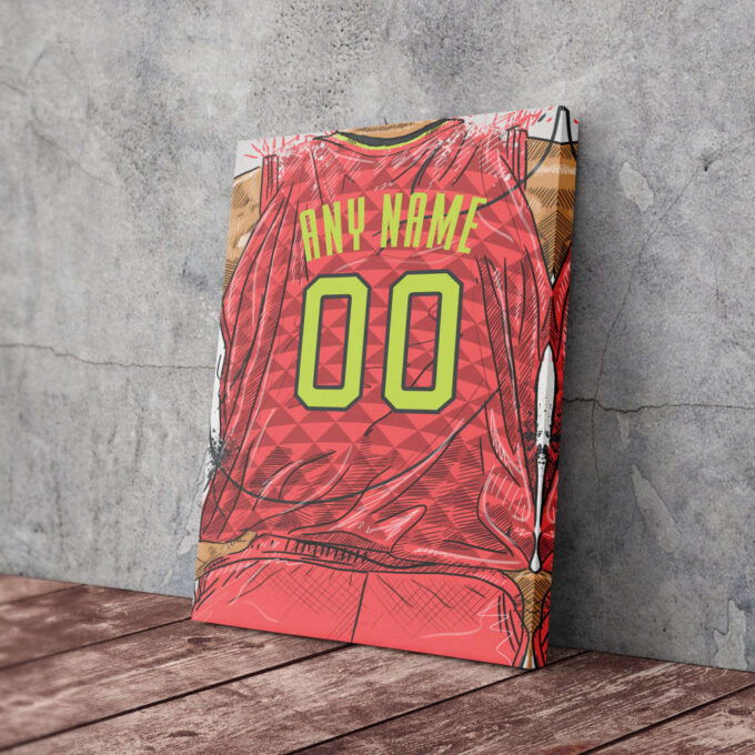 Atlanta Hawks Jersey Personalized Jersey NBA Custom Name and Number Canvas Wall Art Home Decor Framed Poster Man Cave Gift