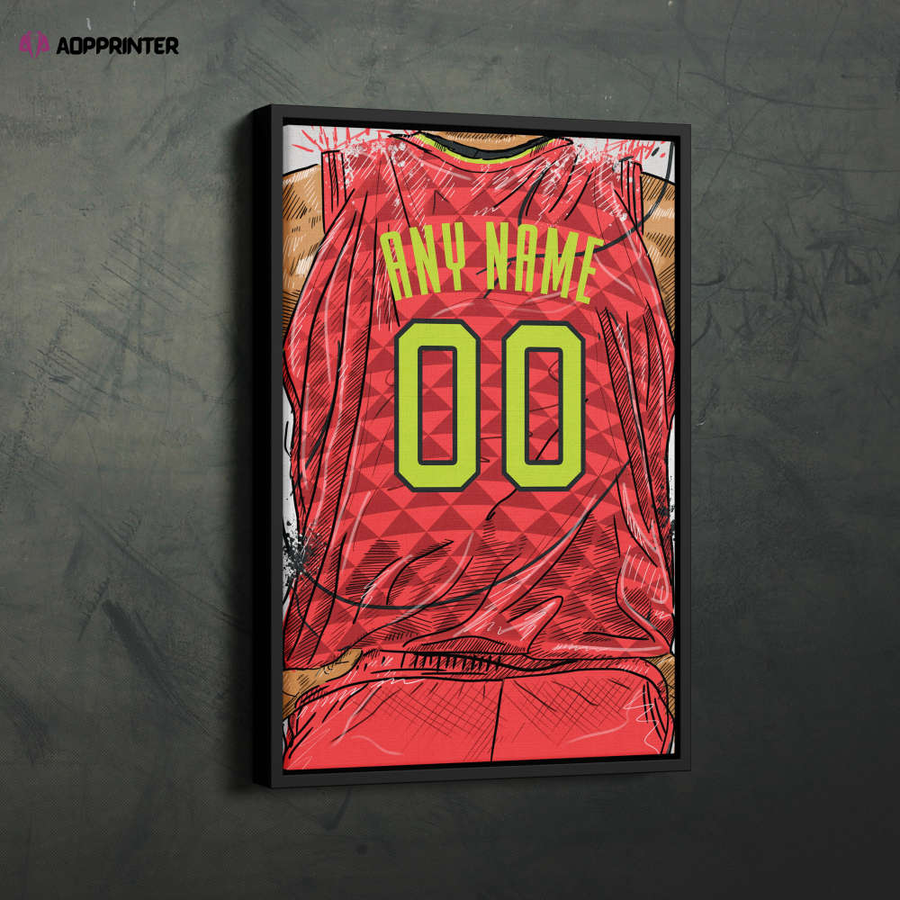 Atlanta Hawks Jersey Personalized Jersey NBA Custom Name and Number Canvas Wall Art Home Decor Framed Poster Man Cave Gift Atlanta Hawks Jersey Personalized Jersey NBA Custom Name and Number Canvas Wall Art Home Decor Framed Poster Man Cave Gift