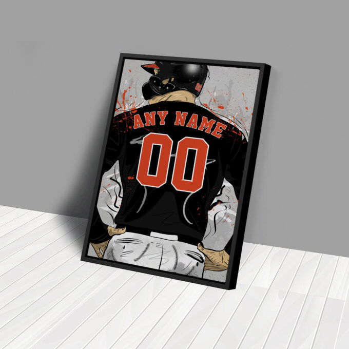 Baltimore Orioles Jersey MLB Personalized Jersey Custom Name and Number Canvas Wall Art Home Decor Framed Poster Man Cave Gift