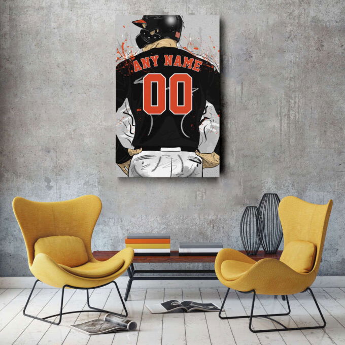 Baltimore Orioles Jersey MLB Personalized Jersey Custom Name and Number Canvas Wall Art Home Decor Framed Poster Man Cave Gift
