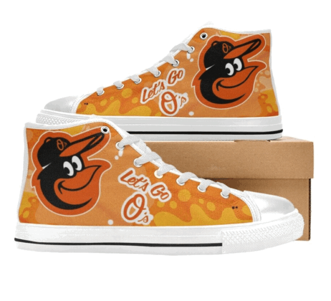 Baltimore Orioles MLB Baseball Custom Canvas High Top Shoes