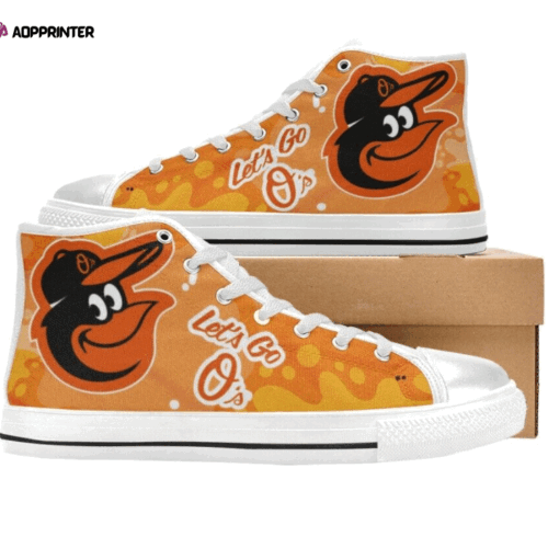 Cart 4 Baltimore Orioles MLB Baseball Custom Canvas High Top Shoes