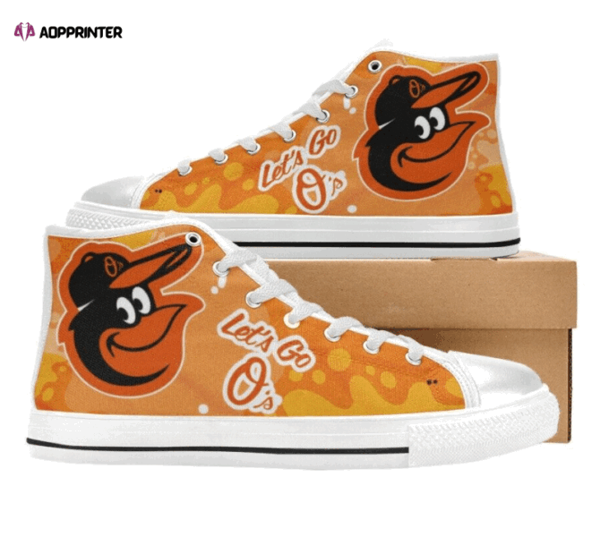 Baltimore Orioles MLB Baseball Custom Canvas High Top Shoes