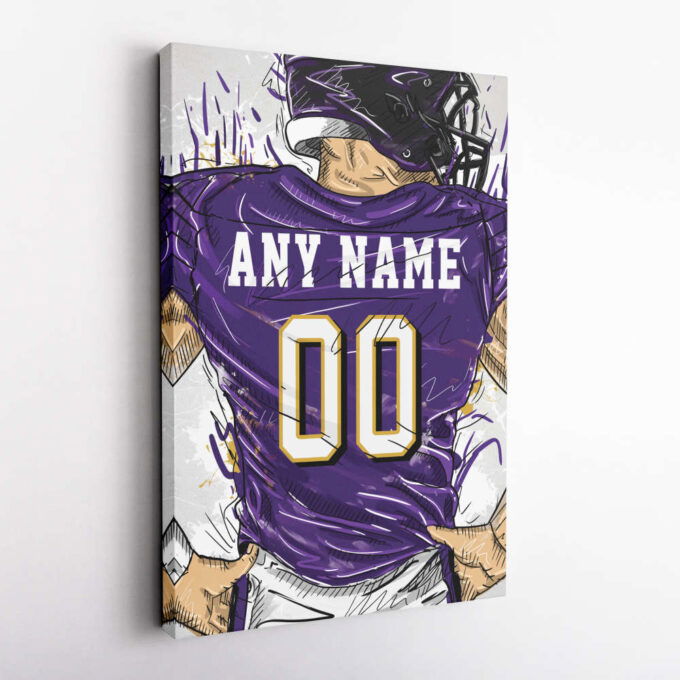 Baltimore Ravens Jersey Personalized Jersey NFL Custom Name and Number Canvas Wall Art Home Decor Framed Poster Man Cave Gift