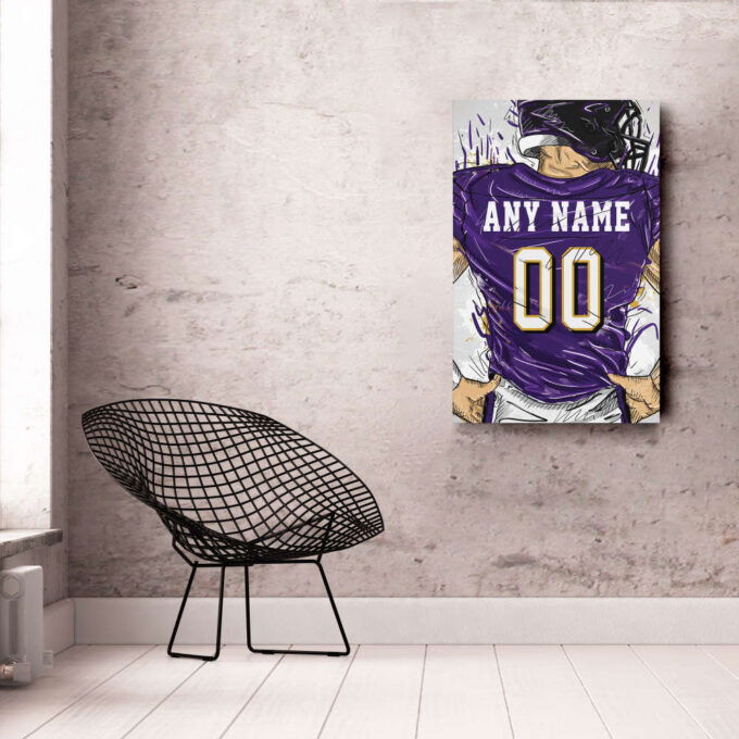 Baltimore Ravens Jersey Personalized Jersey NFL Custom Name and Number Canvas Wall Art Home Decor Framed Poster Man Cave Gift