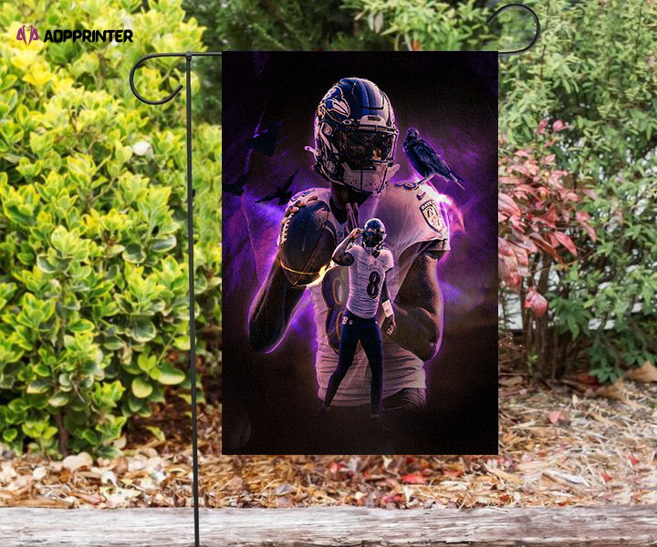 Baltimore Ravens Lamar Jackson 8 v8 Double Sided Printing Garden Flag Home Decor Gifts Baltimore Ravens Lamar Jackson 8 v8 Double Sided Printing Garden Flag Home Decor Gifts