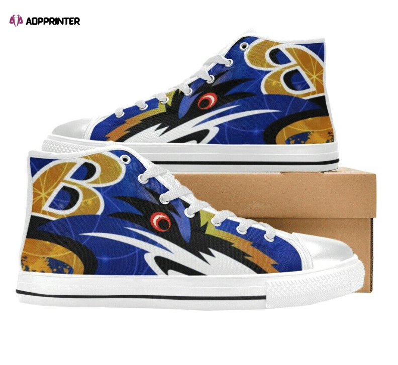 Baltimore Ravens NFL Football Custom Canvas High Top Shoes Baltimore Ravens NFL Football Custom Canvas High Top Shoes