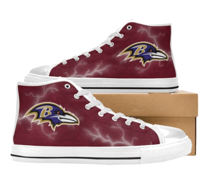 Baltimore Ravens NFL Football Custom Canvas High Top Shoes