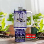 Baltimore Ravens NFL Glitter Custom Name 40oz Stanley Tumbler Gift for Fans